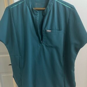 FIGS Caribbean blue top